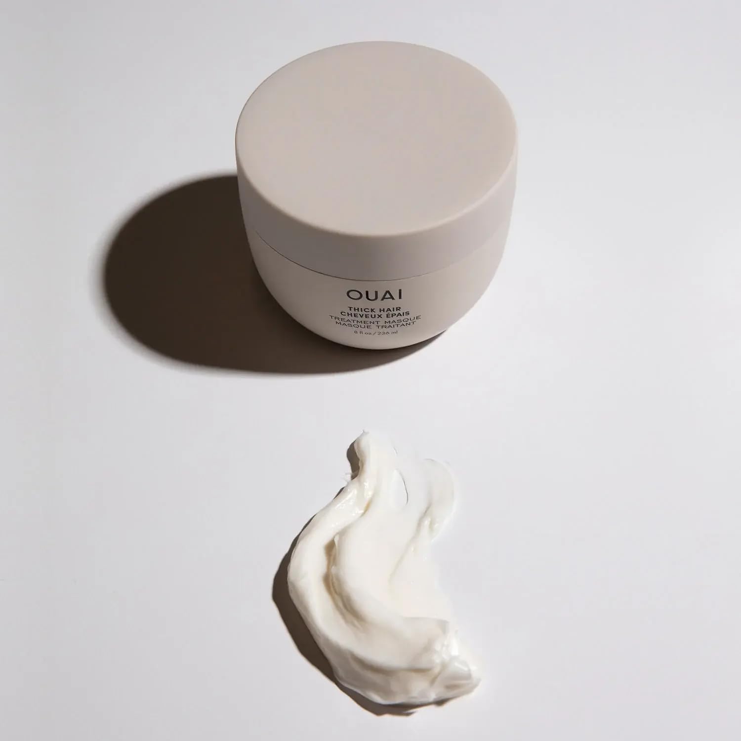 OUAI Thick Hair Mask rinse with cool water to seal in moisture