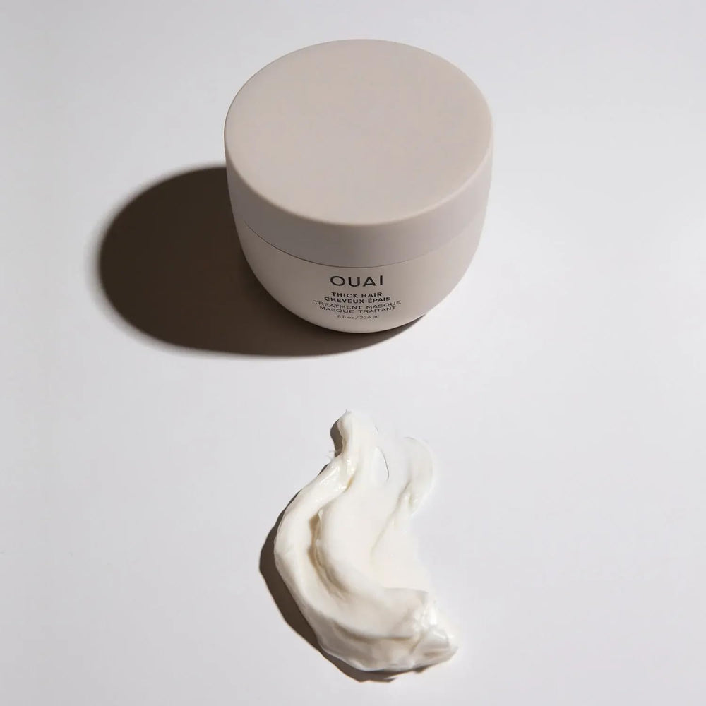 OUAI Thick Hair Mask rinse with cool water to seal in moisture