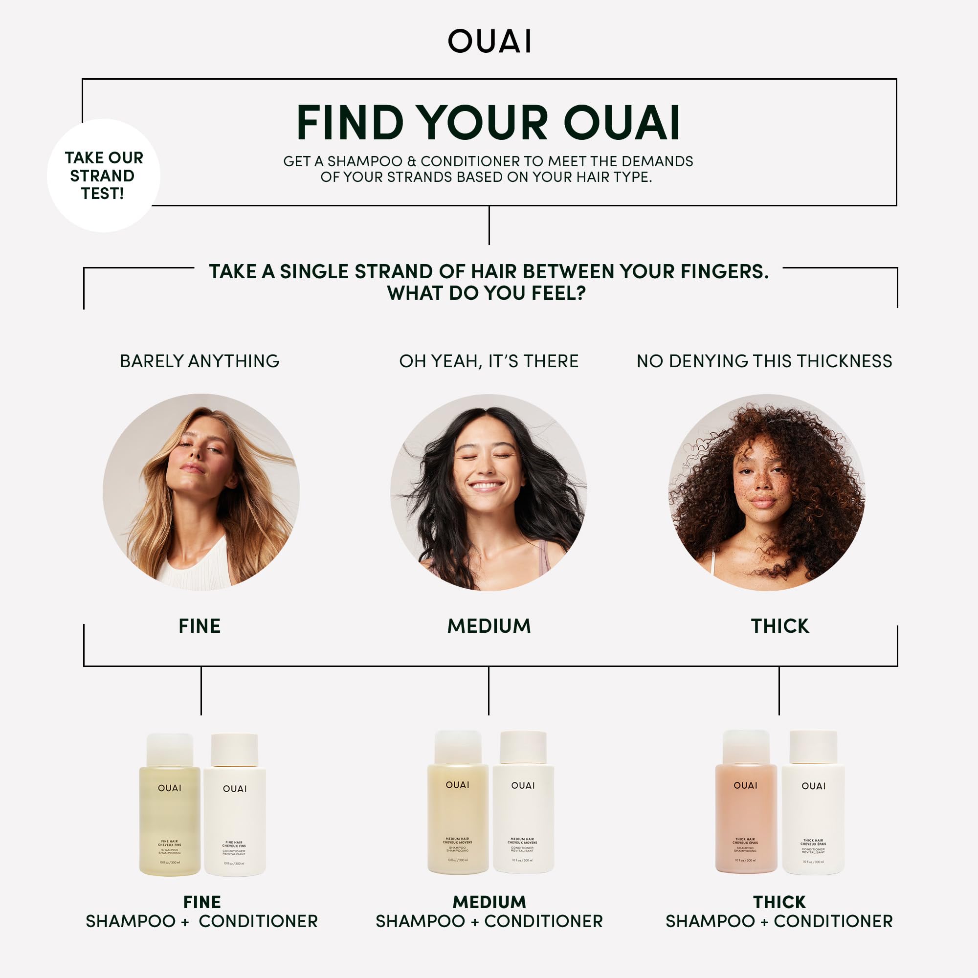 OUAI masque application on ends to roots illustrates even distribution and frizz control.