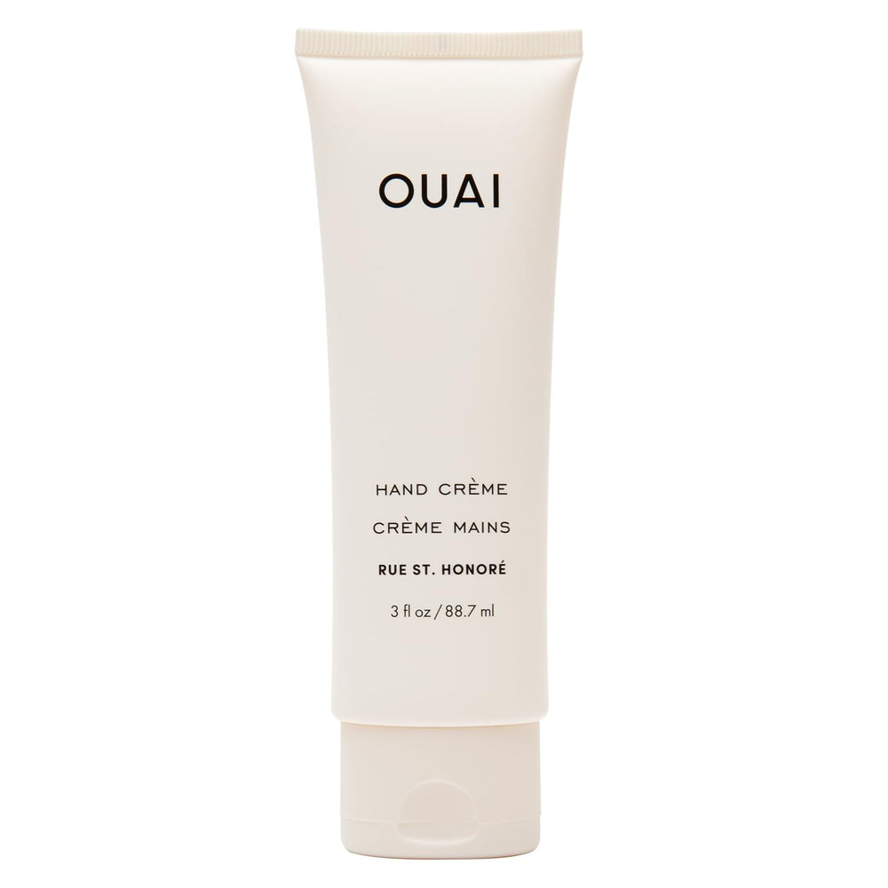 OUAI Hand Cream bottle closeup showing sleek packaging for daily nourishment