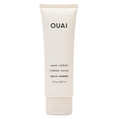OUAI Hand Cream bottle closeup showing sleek packaging for daily nourishment