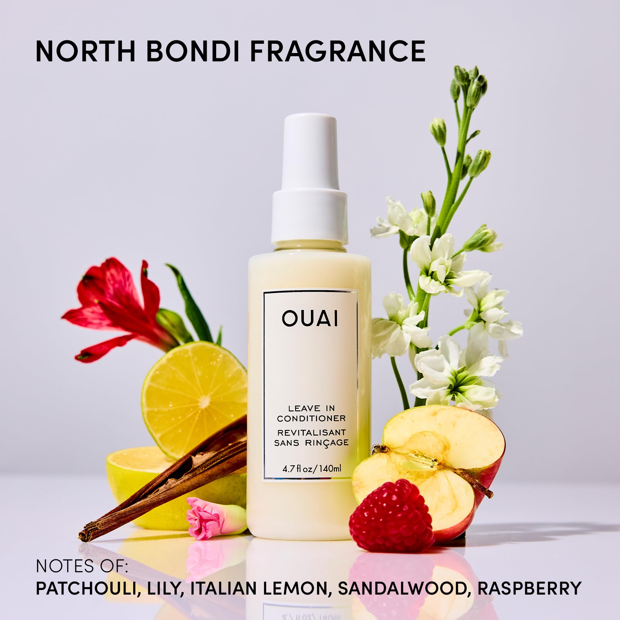 OUAI heat protection spray during styling with hot tools