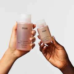 OUAI Jojoba oil nourishment closeup emphasizes non-greasy moisture for soft skin.
