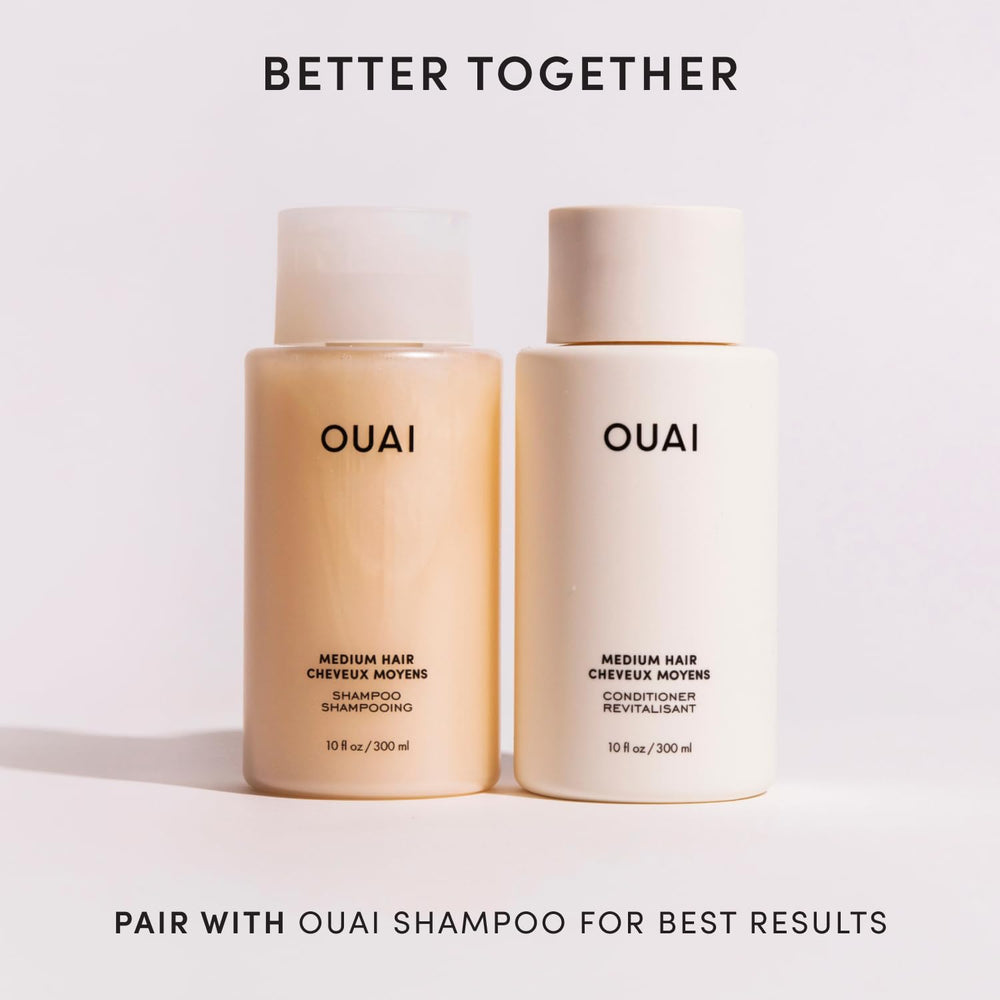 OUAI acondicionador medio cabello con brillo suave tras el enjuague