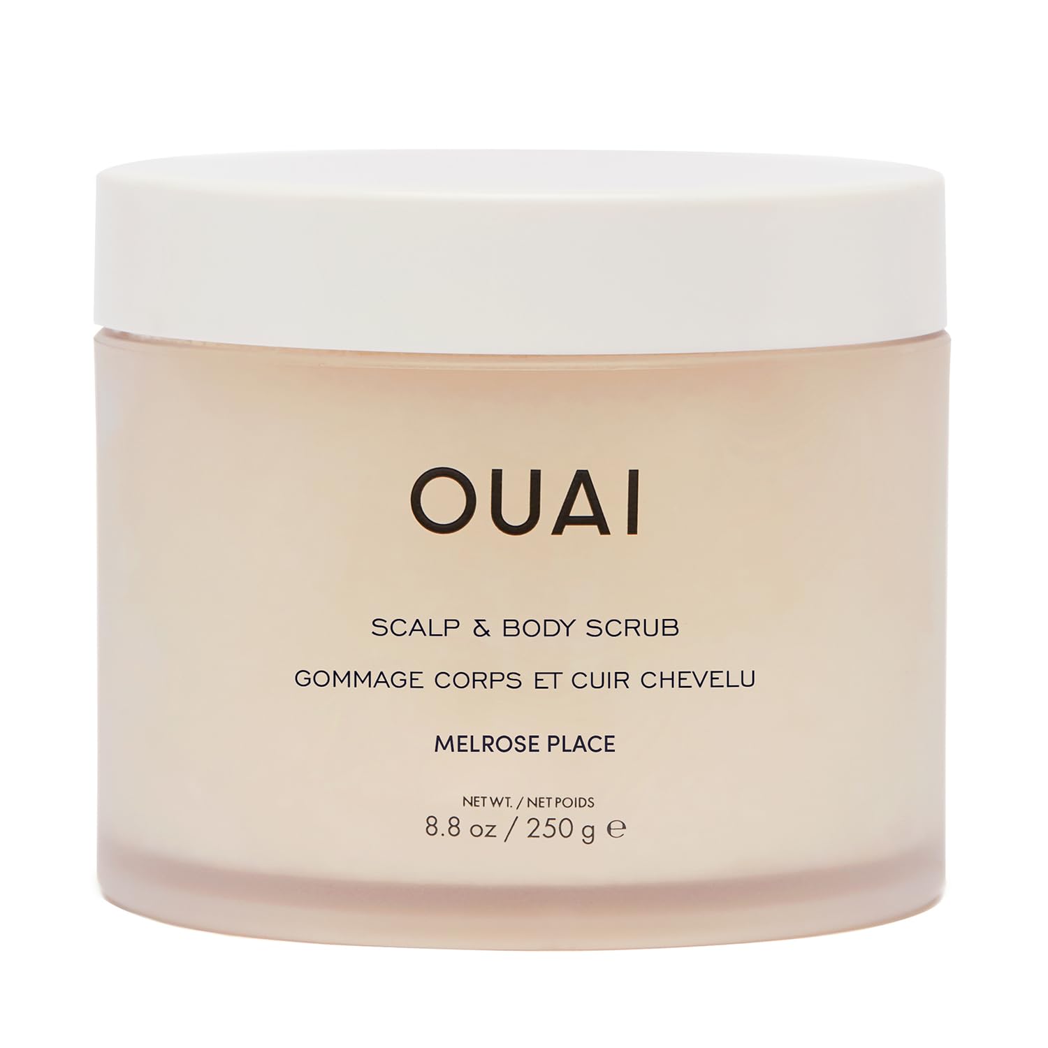 OUAI Melrose Place packshot showing scrub for scalp and body exfoliation