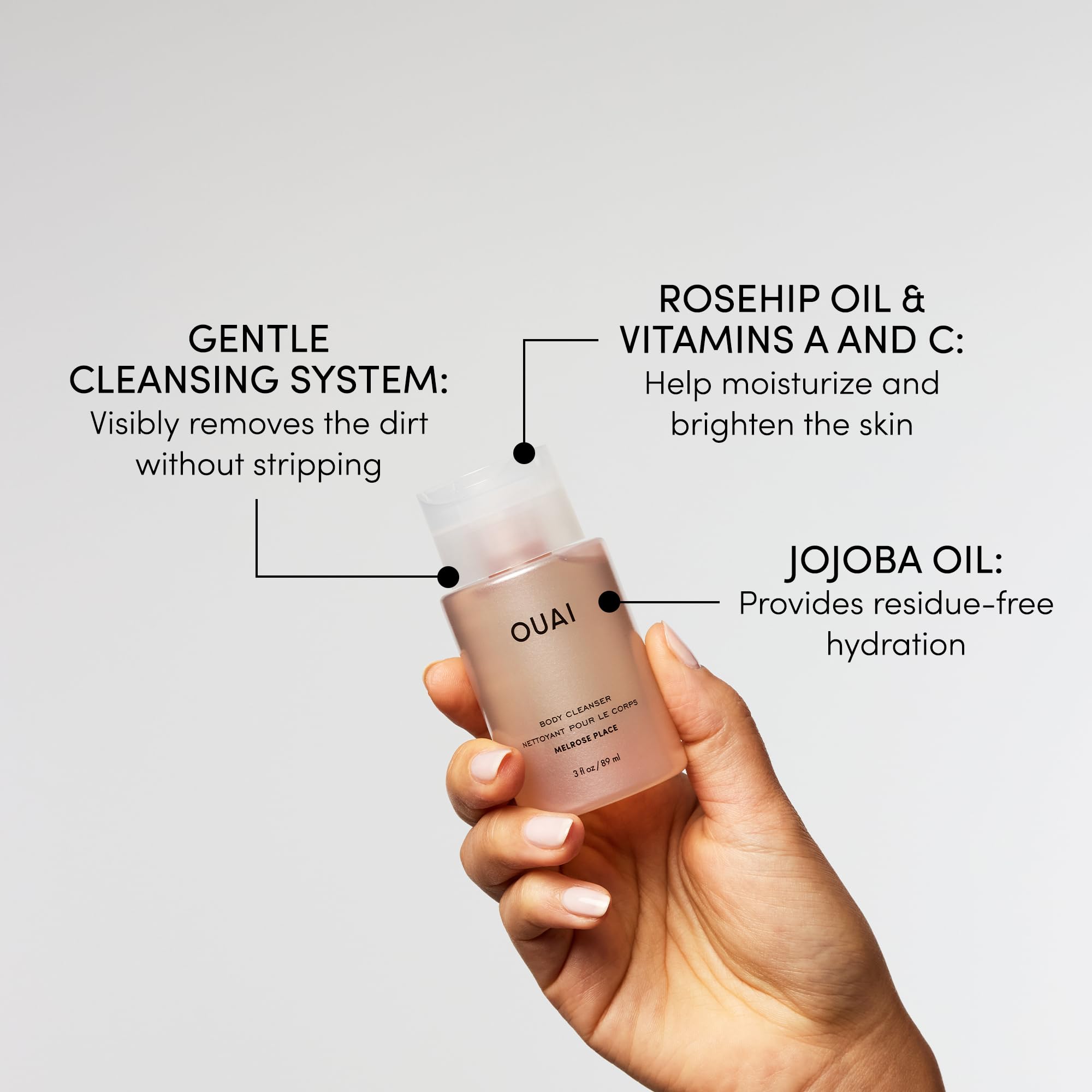 OUAI Melrose Place scent notes closeup captures mood-boosting fragrance.
