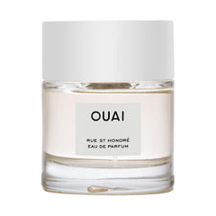 OUAI Rue St Honore Eau de Parfum bottle closeup highlights sleek design and everyday floral fragrance
