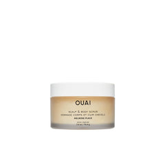 OUAI Scalp & Body Scrub Melrose Place packaging highlights travel-size convenience.
