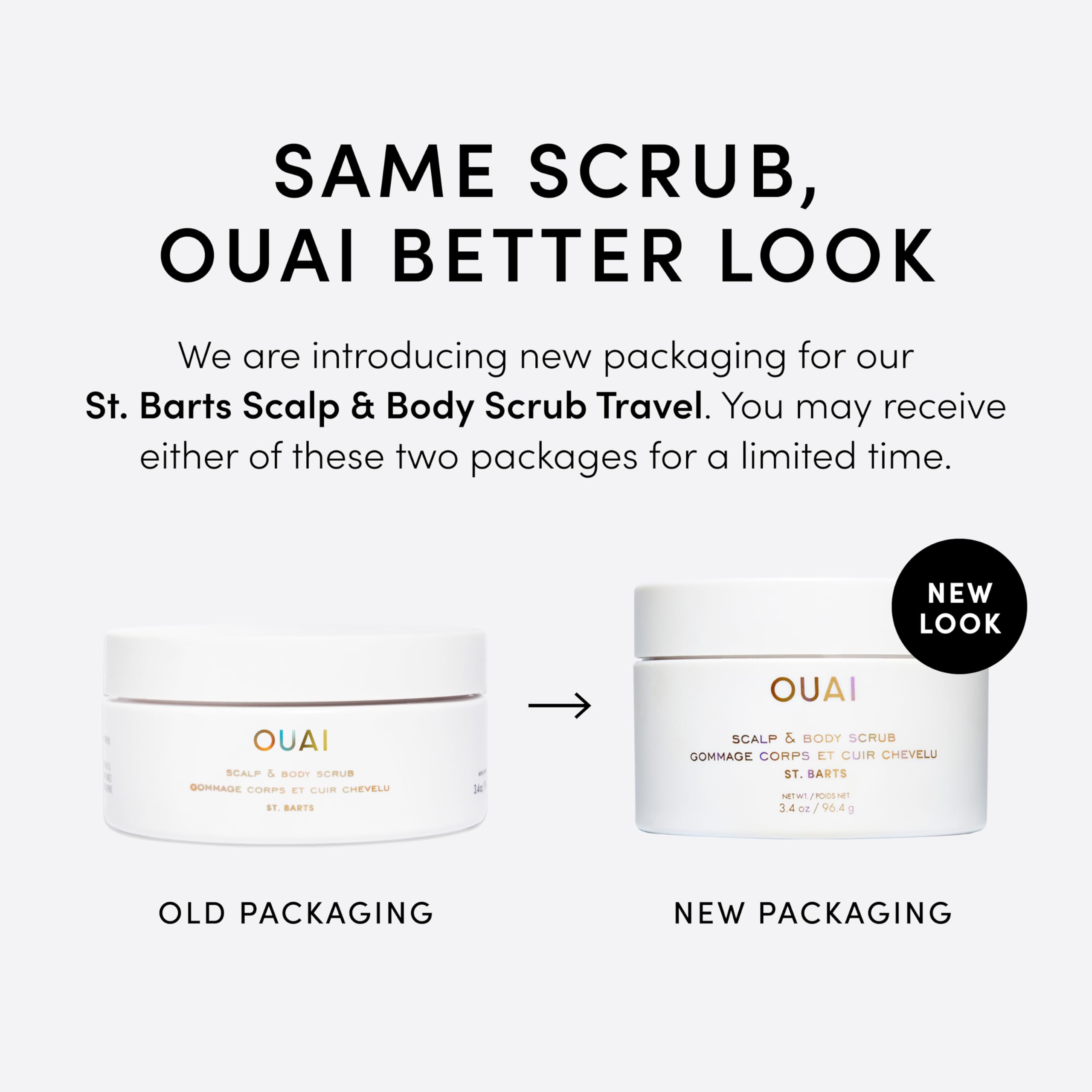 OUAI scalp exfoliation action shows sugar scrub lifting buildup for a fresh scalp.