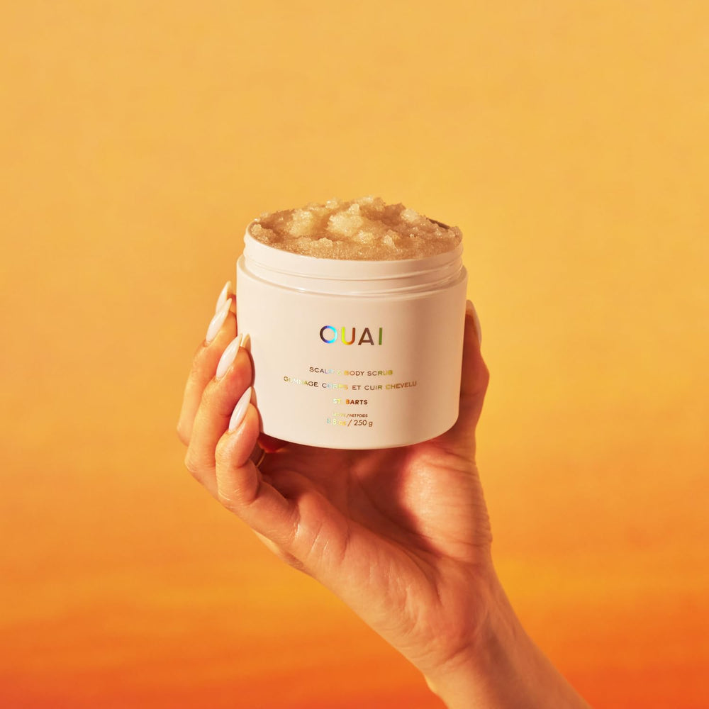 OUAI Smooth skin after rinse depicts refreshed, moisturized feeling.