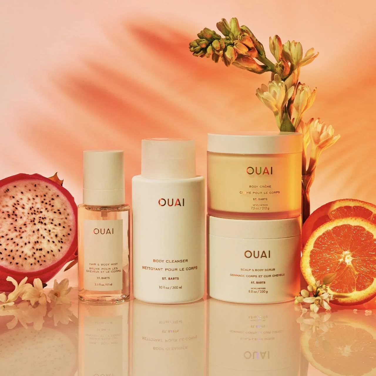 OUAI St. Barts notes dragonfruit highlighted on label for fruity allure