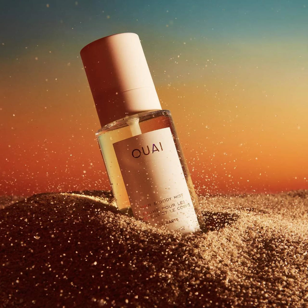 OUAI St. Barts musk tone imagery suggesting lasting tropical mood