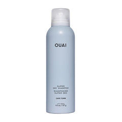 OUAI Super Dry Shampoo bottle pour showing quick oil absorption for refreshed hair