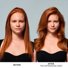 OUAI Thickening Spray fluffy finish on styled hair offers voluminous look.