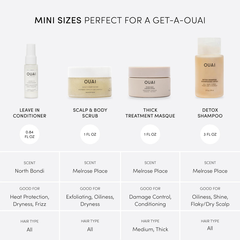 OUAI travel kit detox shampoo bottle for scalp refresh and buildup removal.