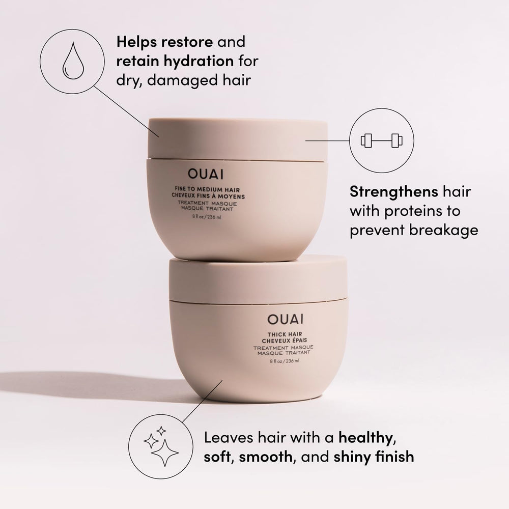 OUAI Travel Kit travel bottles lined up for on-the-go routine