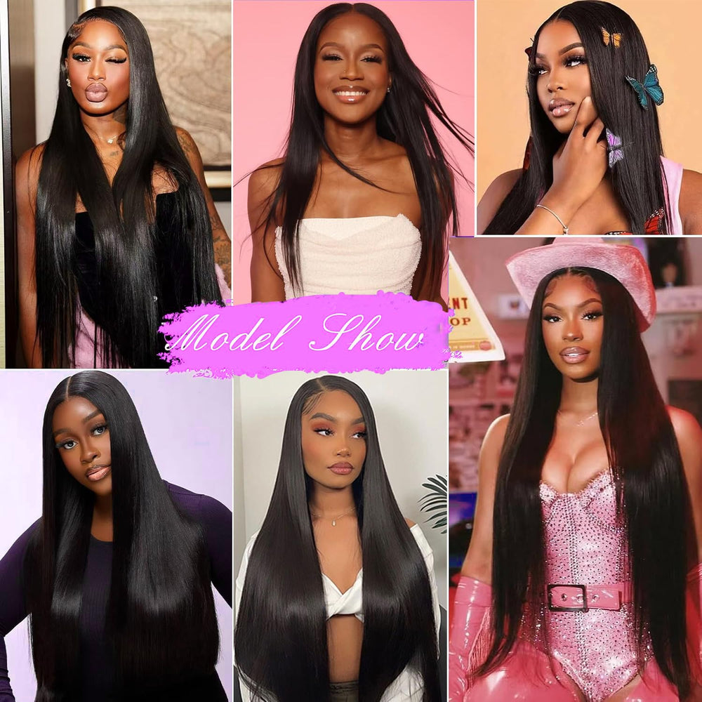 OUAYESI 200 density straight wig offers a full look with natural movement.