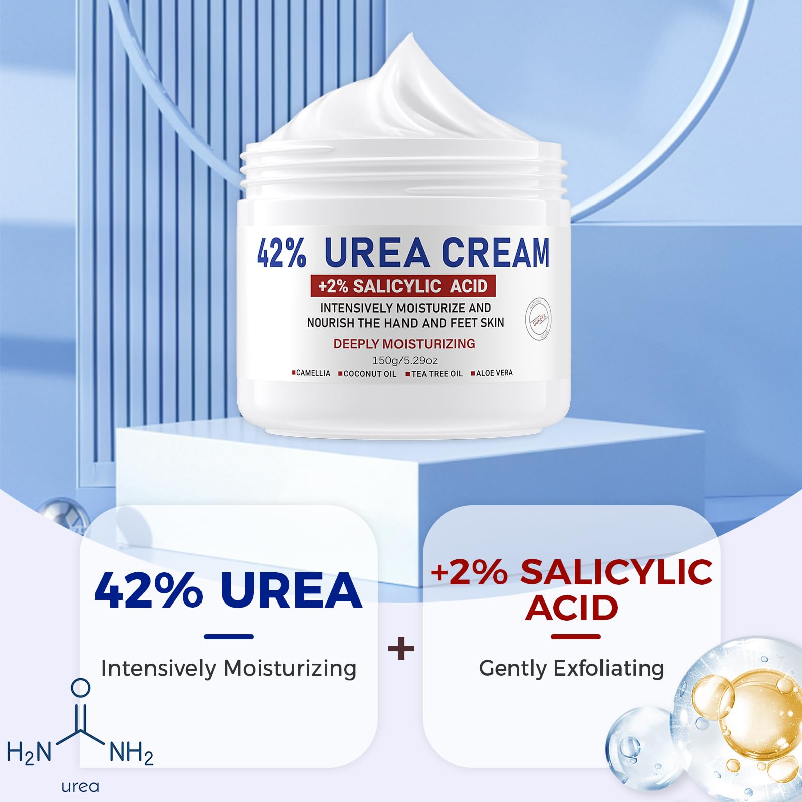 OUKEYA close-up of cream texture highlighting rich hydration benefit