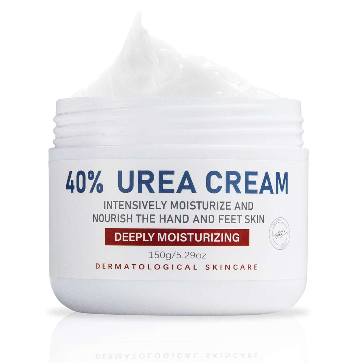 OUKEYA Urea Cream 40% bottle delivers deep foot moisture.
