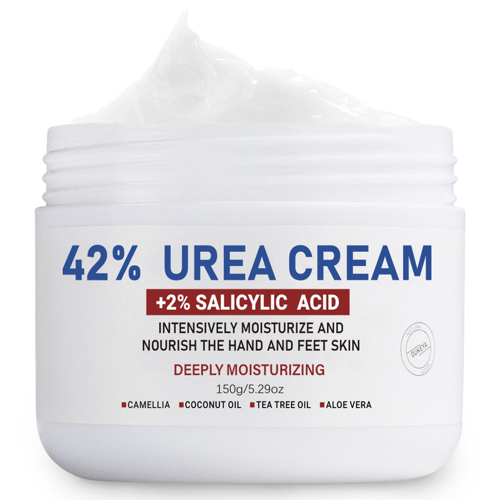 OUKEYA urea cream 42% bottle shows deep hydration for dry skin repair