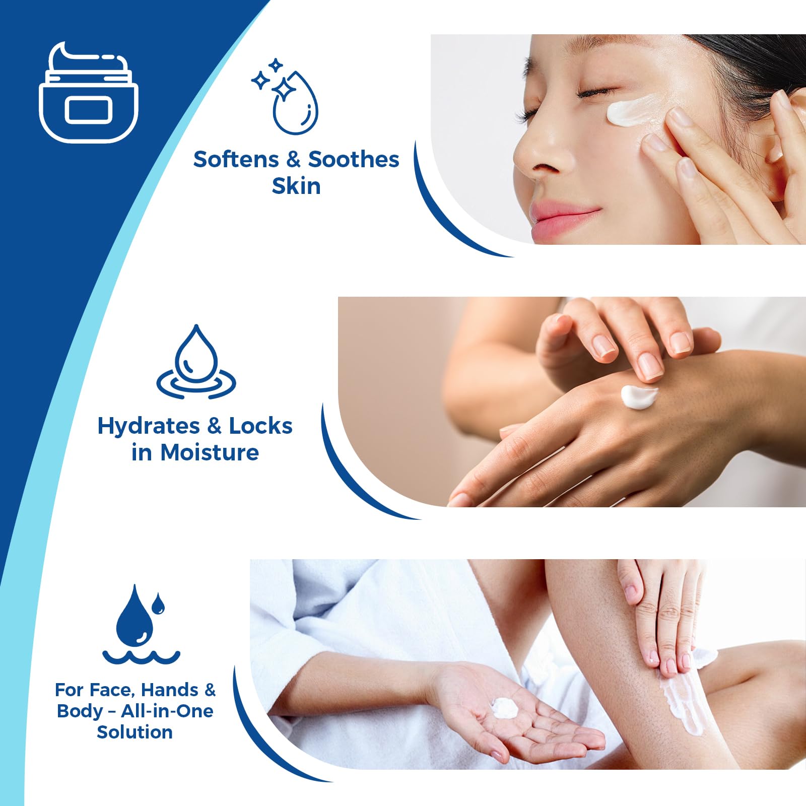 OUKEYA Urea Cream on hands demonstrating non-greasy finish.
