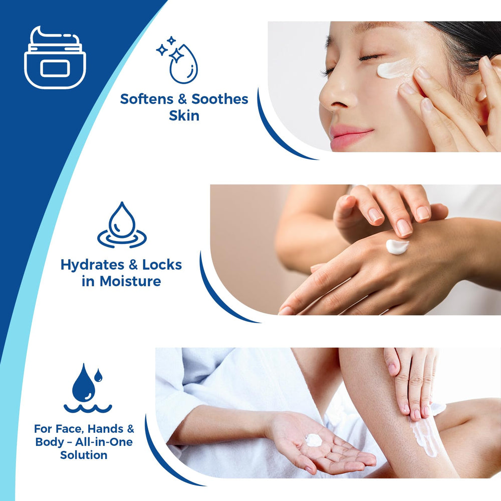 OUKEYA Urea Cream on hands demonstrating non-greasy finish.