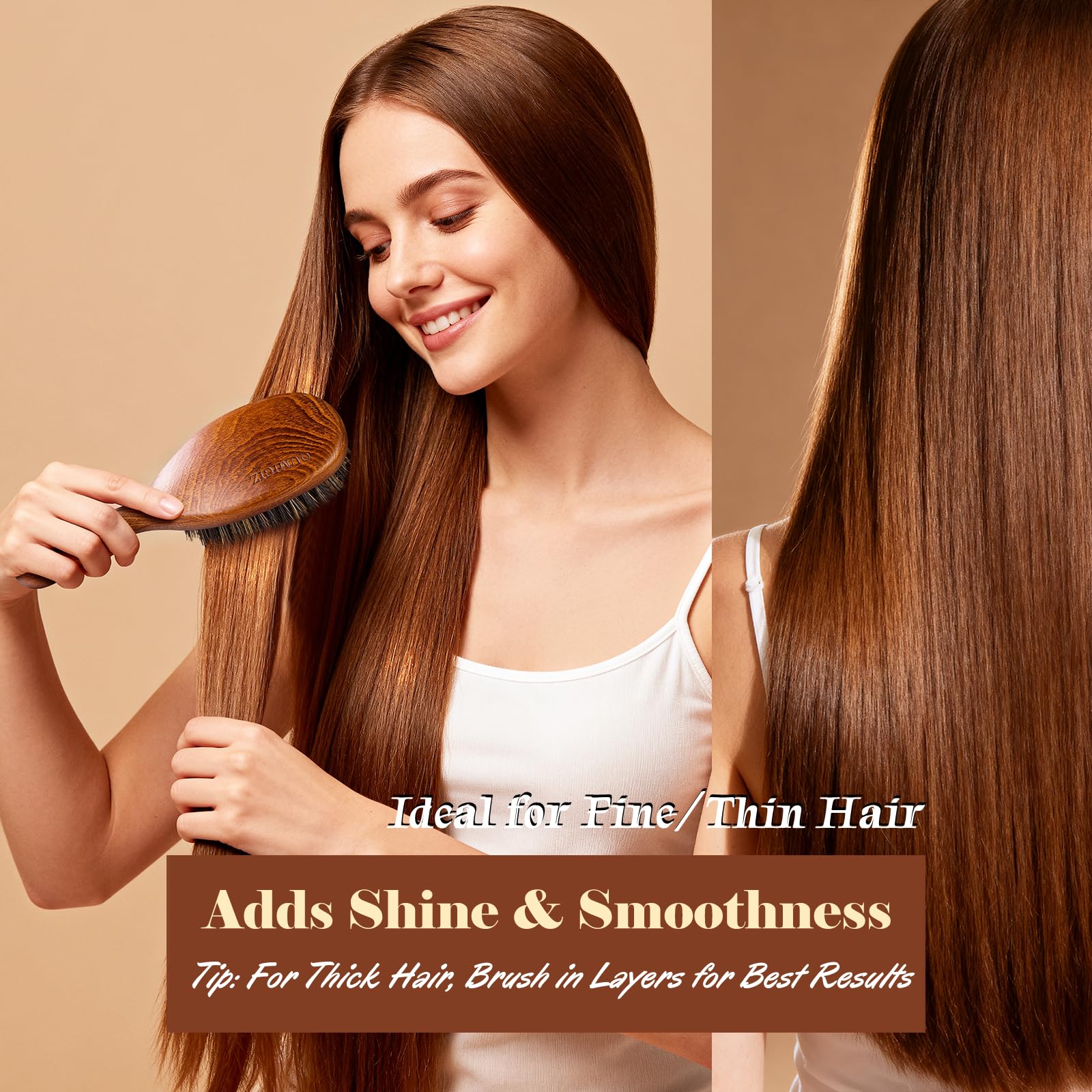 OUMIGIZ brush enables sleek, controlled slick-back styling for refined looks.