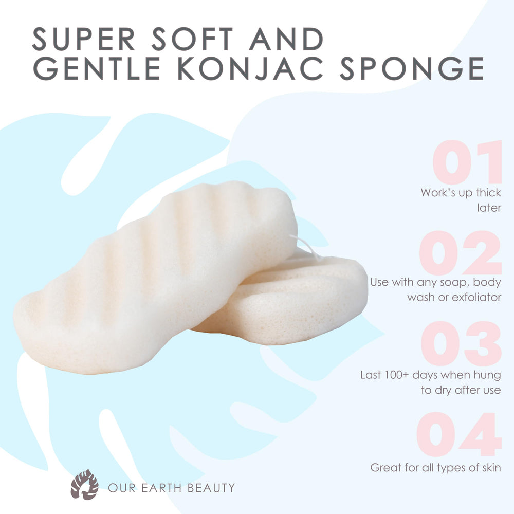 Our Earth Beauty Konjac Sponge Body 2-pack reusable tool for sustainable skincare
