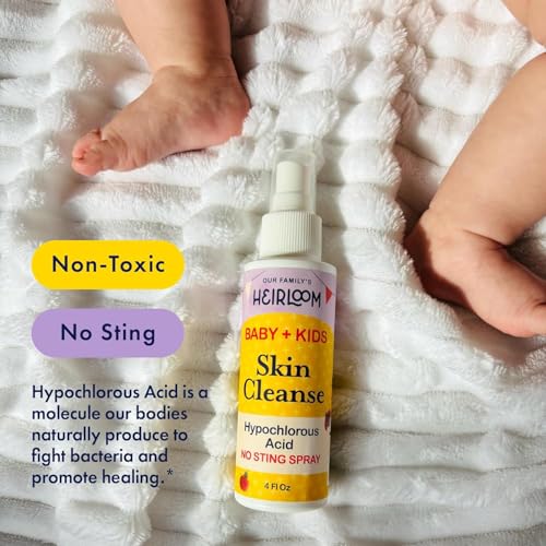 Our Family's Heirloom HOCl spray helps cleanse minor irritations after scrapes
