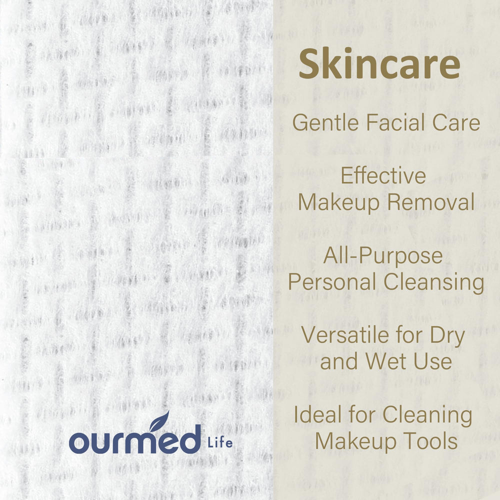 Ourmed Life face towels makeup removal no fragrance for sensitive skin routines.