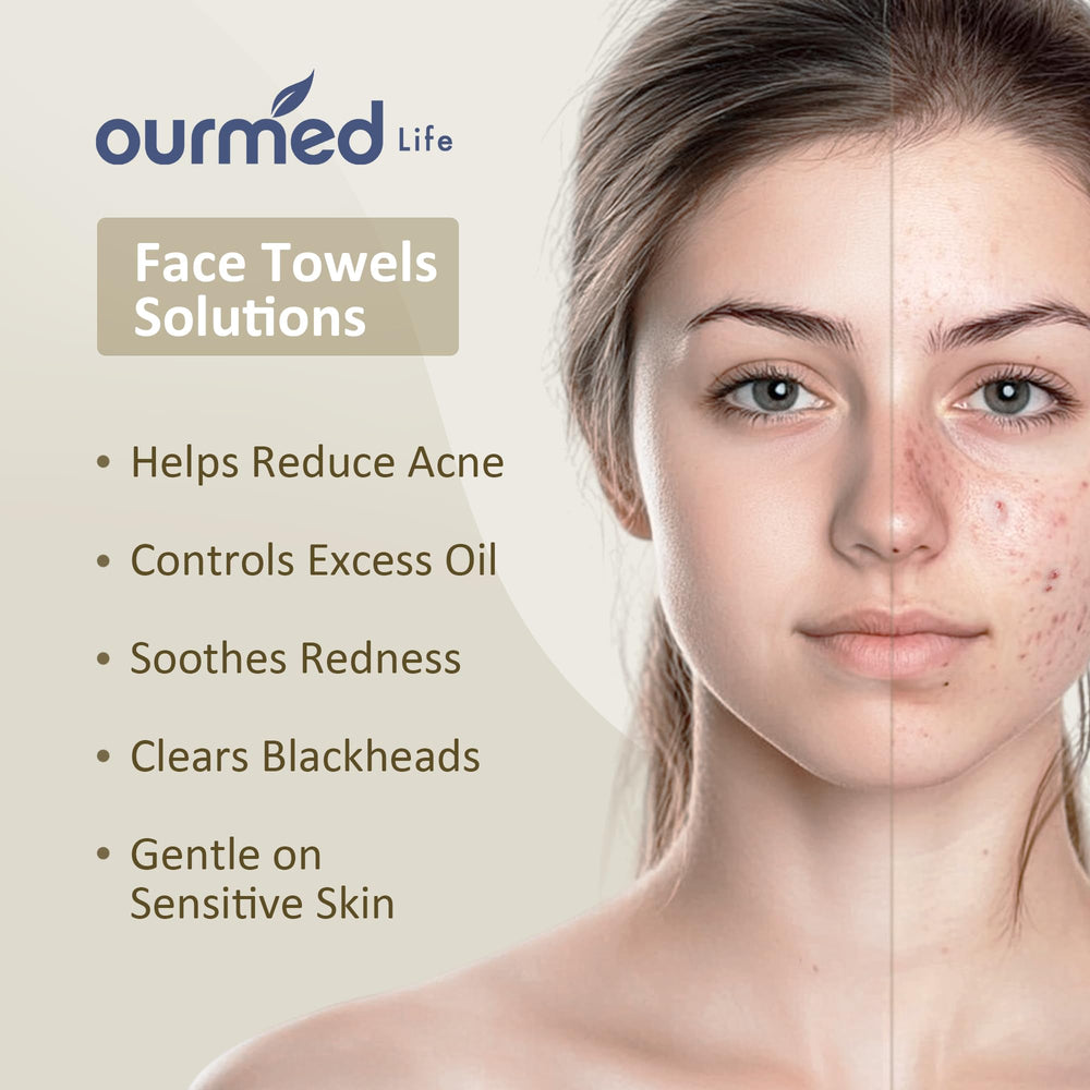 Ourmed Life face towels used for makeup removal and skincare routine in travel kit