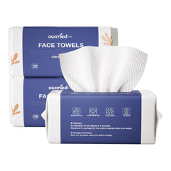 Ourmed Life face towels packaging close-up highlighting eco-friendly materials