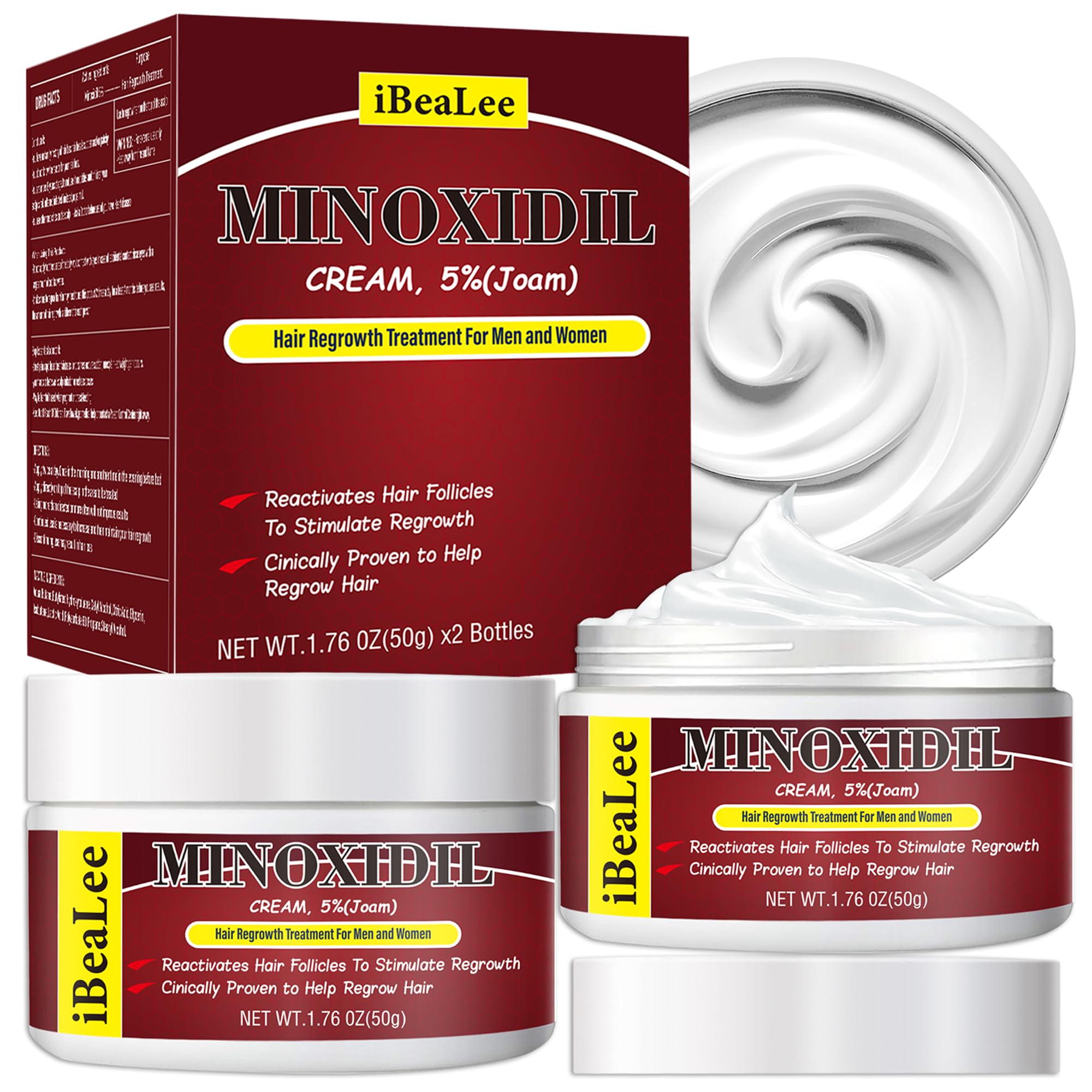 OURMUST 5% Minoxidil bottle side view for convenient daily scalp application.