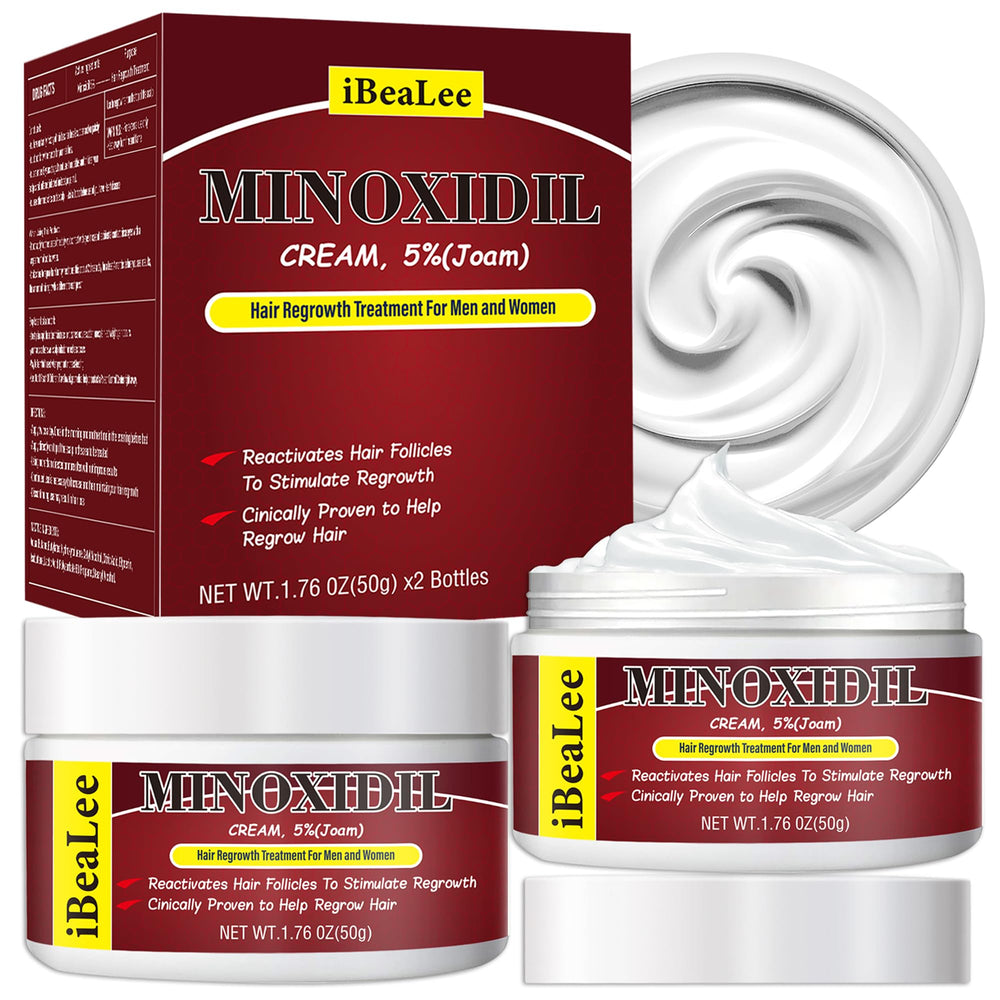 OURMUST 5% Minoxidil bottle side view for convenient daily scalp application.