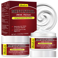 OURMUST 5% Minoxidil bottle side view for convenient daily scalp application.