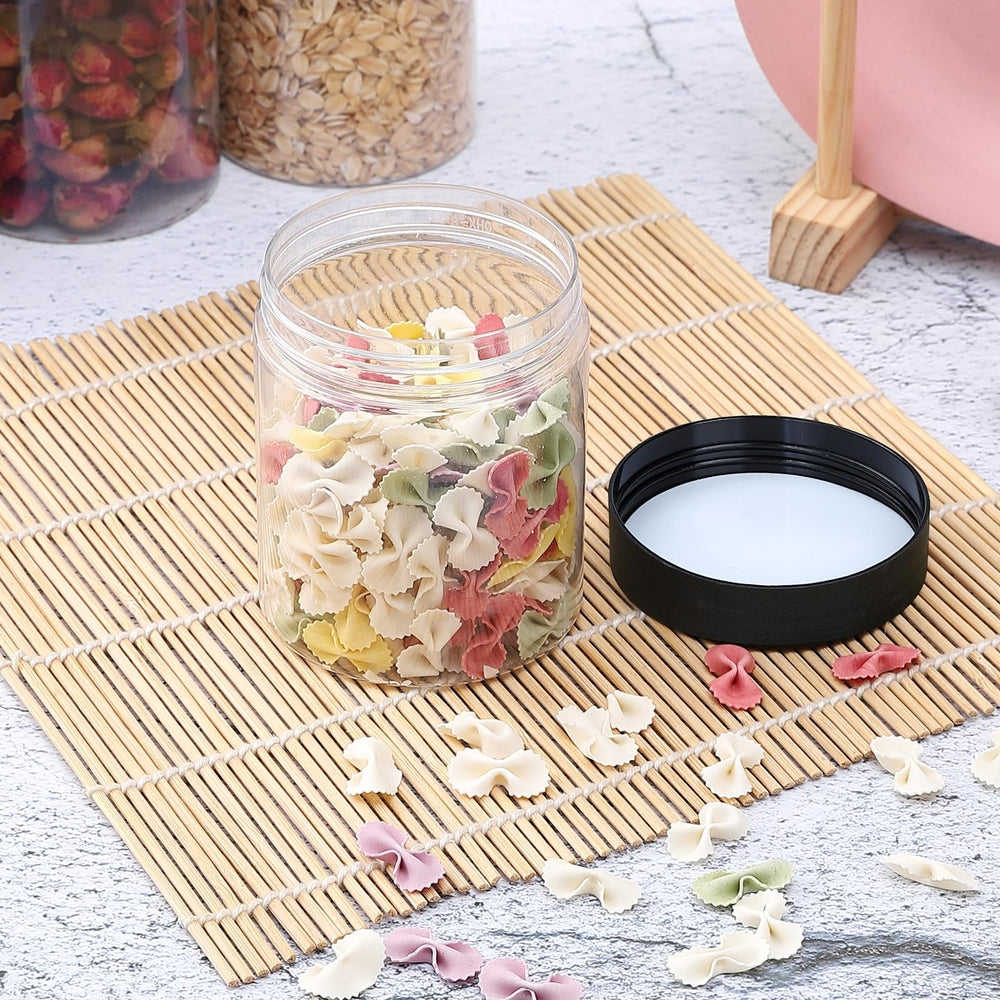 OUSHINAN 36pc jars with included labels, easy organization for kitchen and crafts.