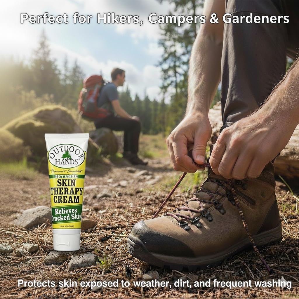 Outdoor Hands Intense Skin Therapy Cream pack-2 demonstrates portable everyday moisture.