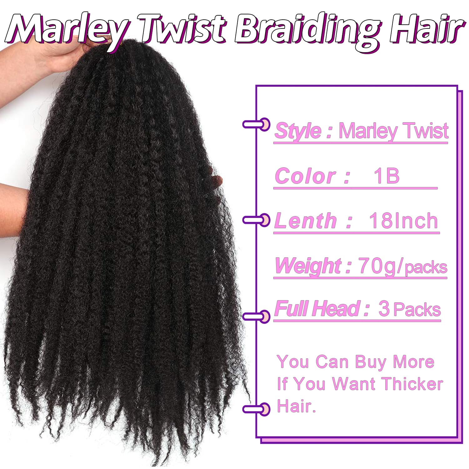Outernice Marley Twist Hair softness and fluff for natural-looking volume