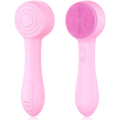 OUTIFUO facial cleansing brush pink front view for gentle deep cleansing.