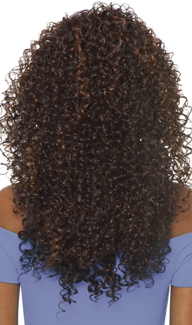 Outre Dominican Curly Bundle Half Wig Batik color-1b option complements wardrobes.