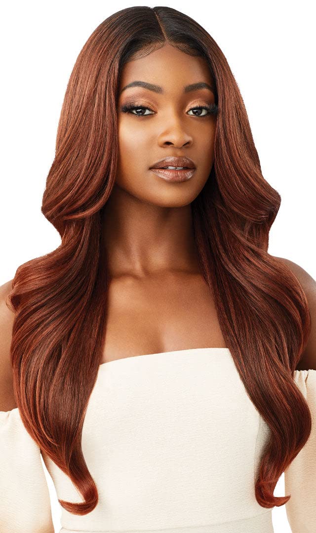 Outre Seraphine 1B melted hairline wig close-up shows natural seamless parting for versatile styling.