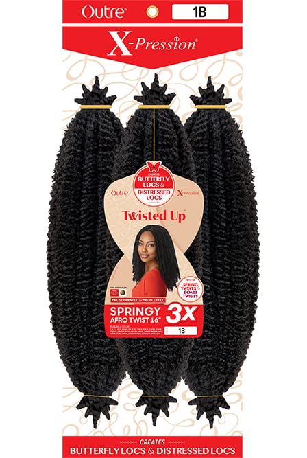 Outre X-Pression Twisted Up 16in prefluffed pack enables quick protective styling.