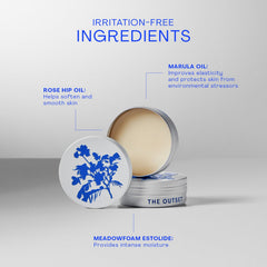 The Outset botanicals blend of rose hip, marula, camellia, and jojoba nourishes parched skin.
