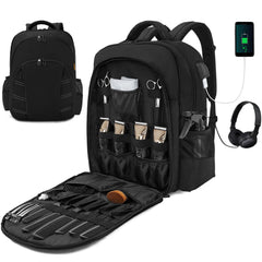 OUUTMEE barber supplies bag backpack front pockets keep tools organized during travel.