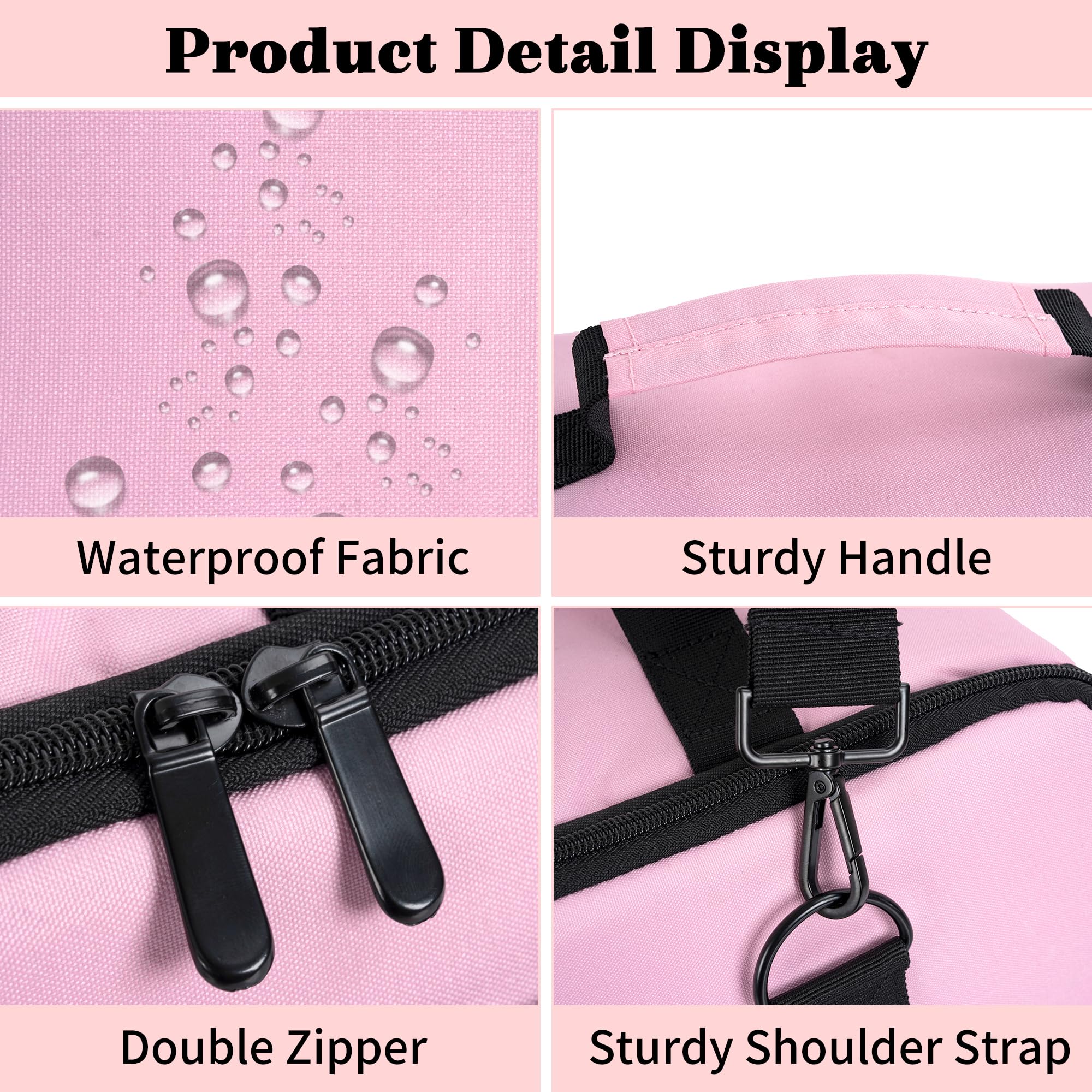 OUUTMEE makeup train case side strap for secure carry on trips.