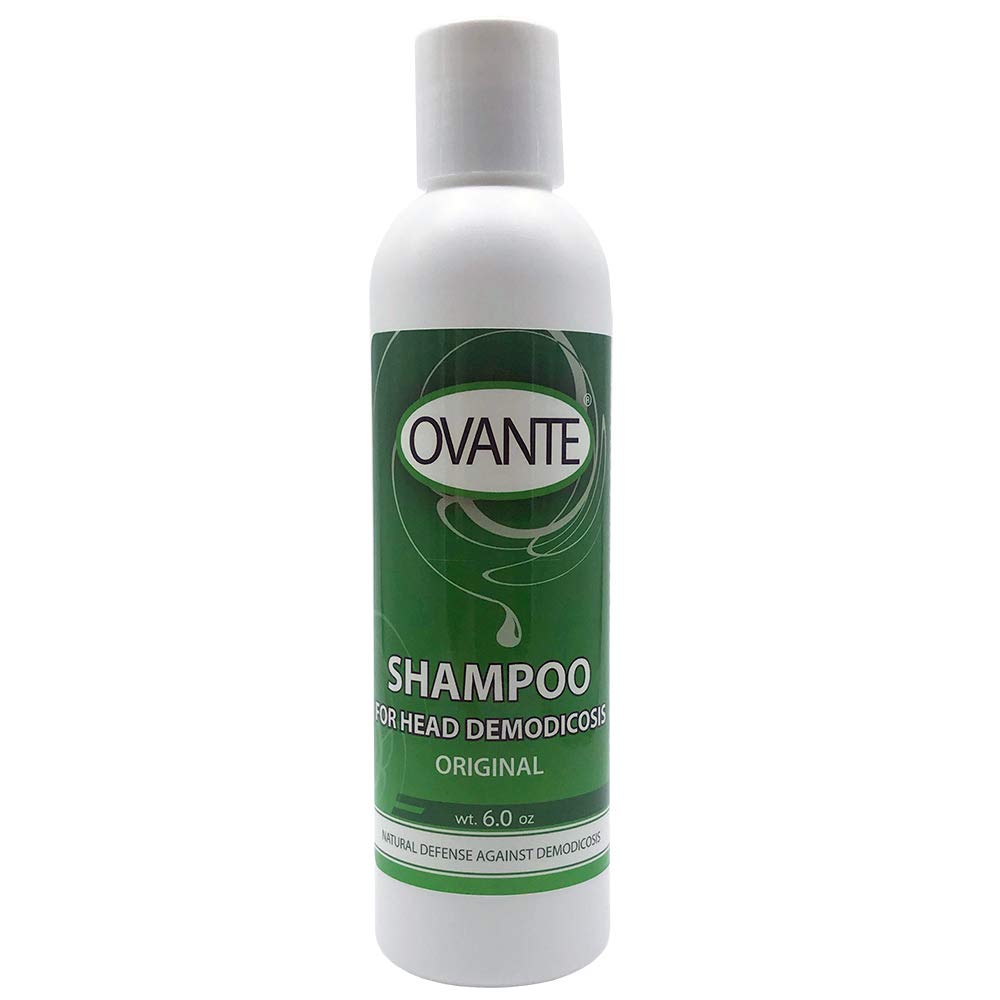 OVANTE Demodex Shampoo bottle promotes scalp comfort and itch relief in daily care.