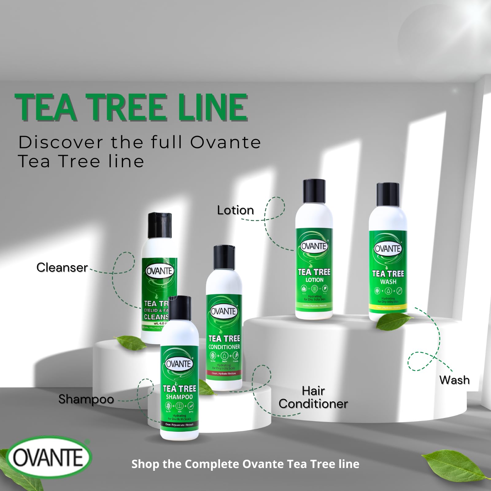 OVANTE Tea Tree Oil Eyelid Cleanser suitable for daily use on demodex-prone skin.