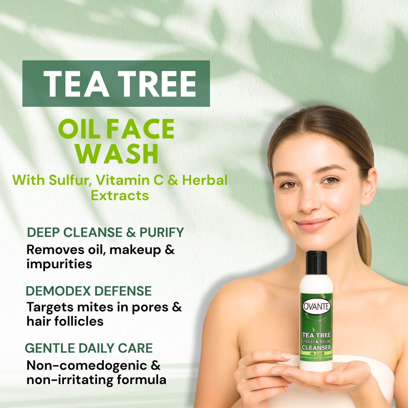 OVANTE Tea Tree Oil Eyelid Cleanser made in USA ensures quality and safety.