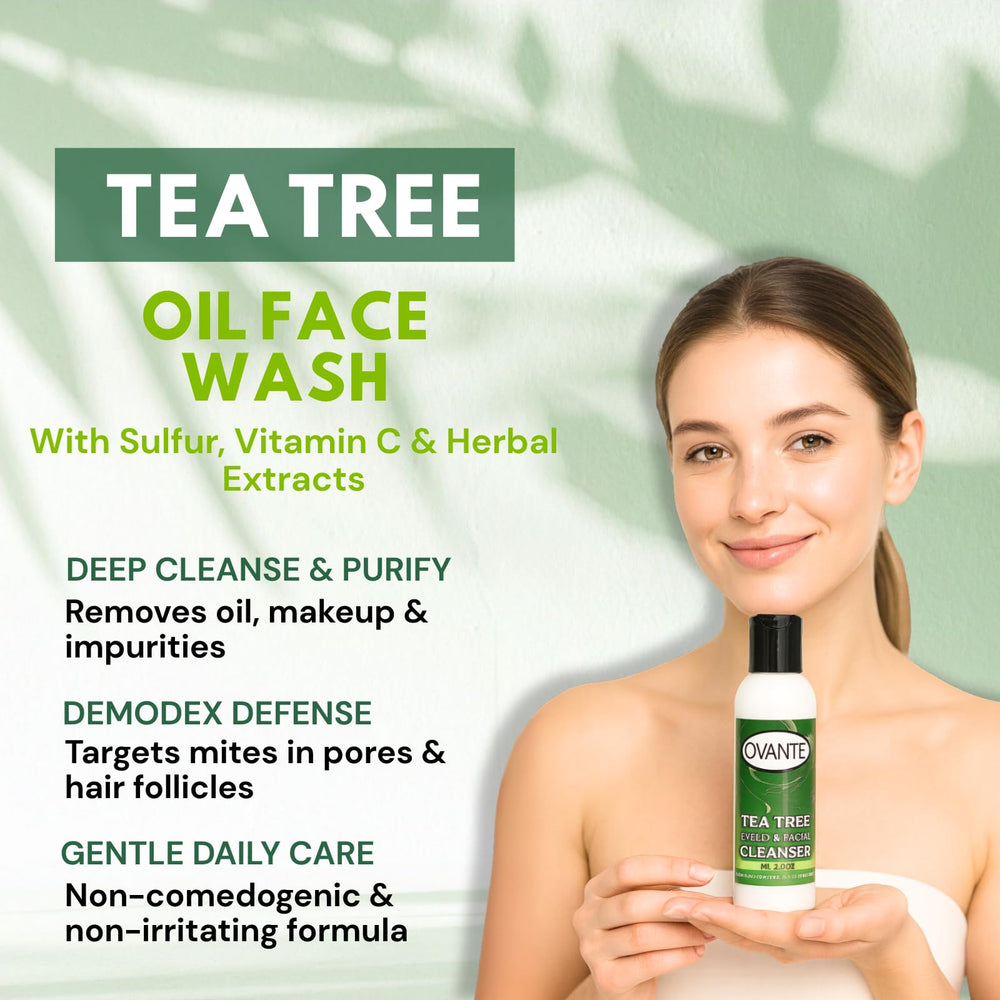OVANTE Tea Tree Oil Eyelid Cleanser made in USA ensures quality and safety.