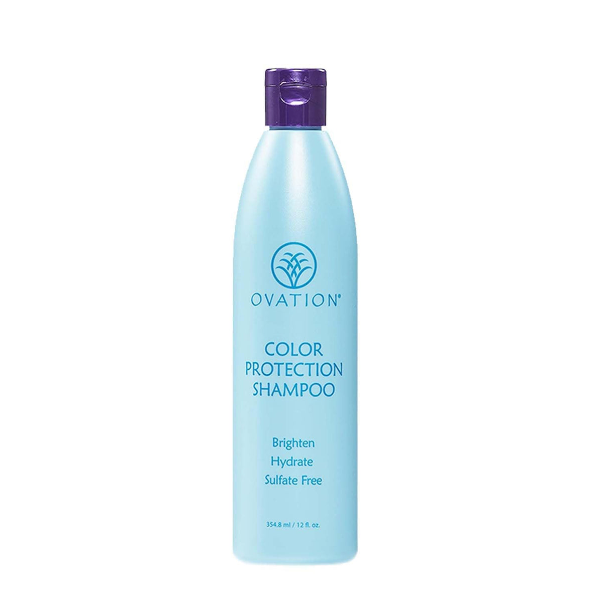 Ovation Hair Color Protection Shampoo bottle demonstrates color protection for treated hair.